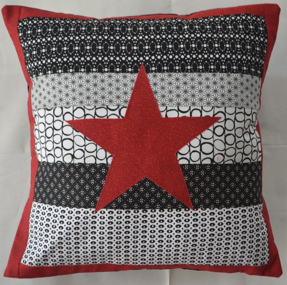 Personalised Cushion Black/White Star Kids, Teenage and Adult Gift Idea