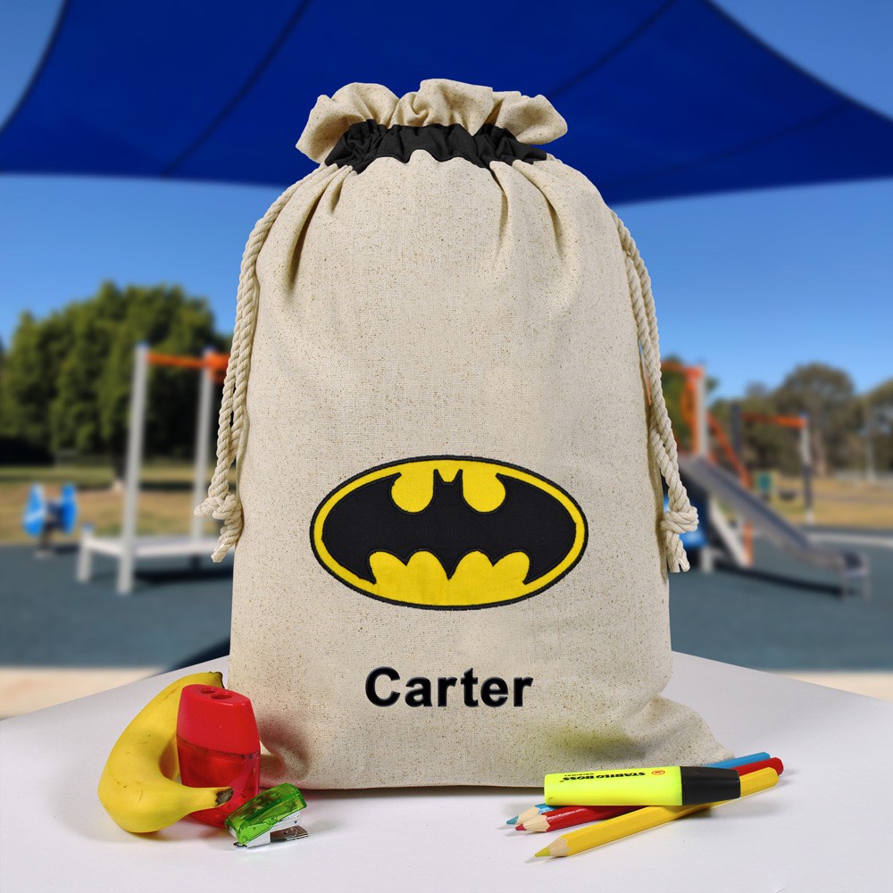 Personalised Library Bag, Batman Library Bag, Book Bag, Tote Bag, Pre School, Kindergarten and School