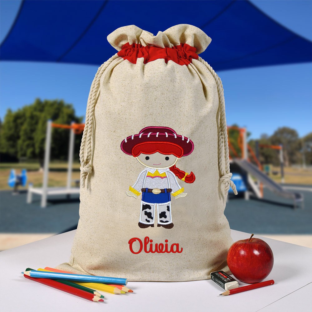 Personalised Library Bag, Jesse Toy Story Library Bag, Book Bag, Tote Bag, Pre School, Kindergarten and School