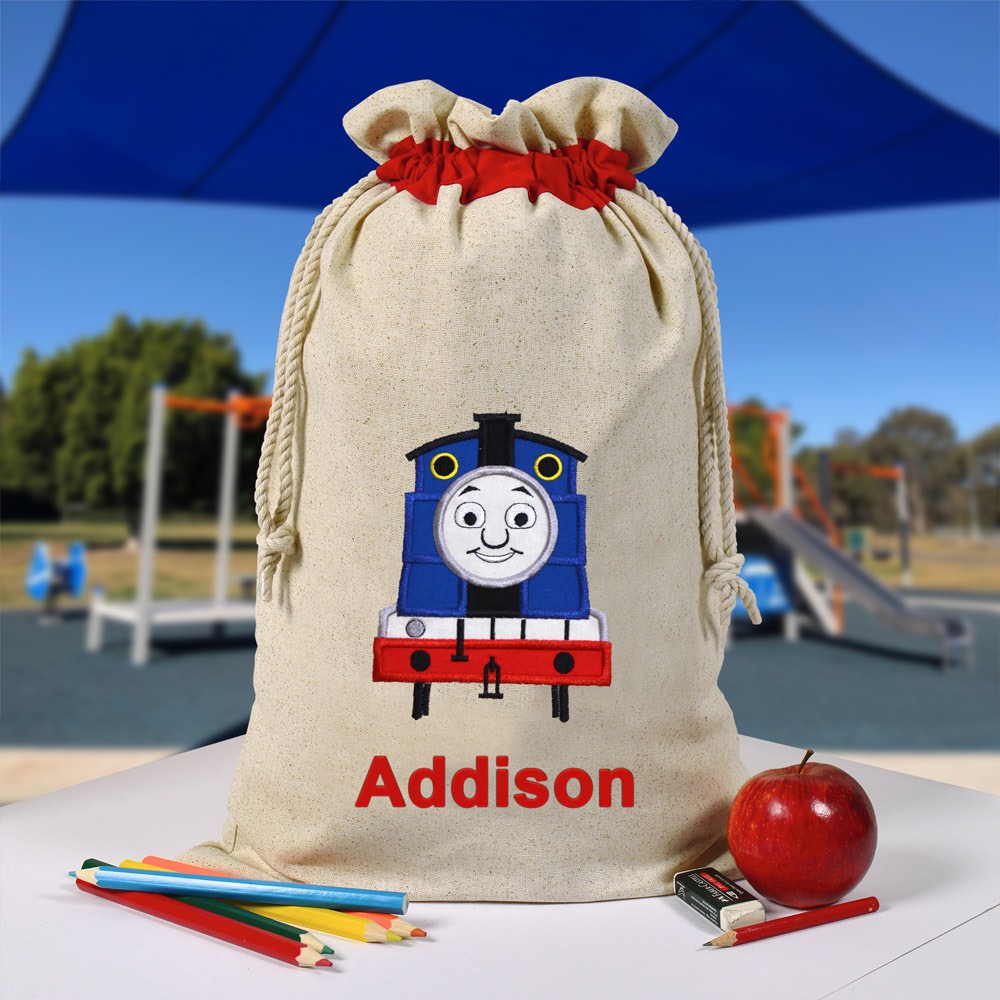 Personalised Library Bag, Thomas the Tank, Train Library Bag, Book Bag, Tote Bag, Pre School, Kindergarten and School