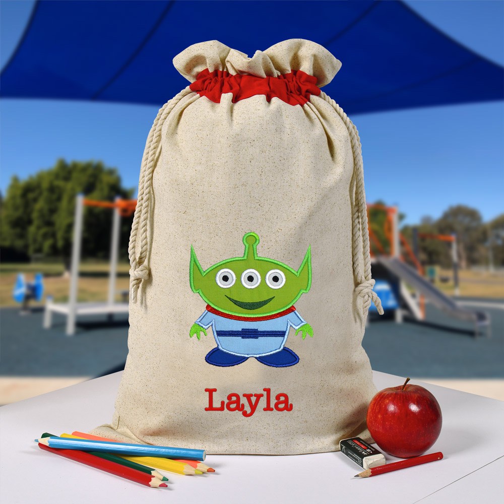 Personalised Library Bag, Alien, Toy Story Library Bag, Book Bag, Tote Bag, Pre School, Kindergarten and School