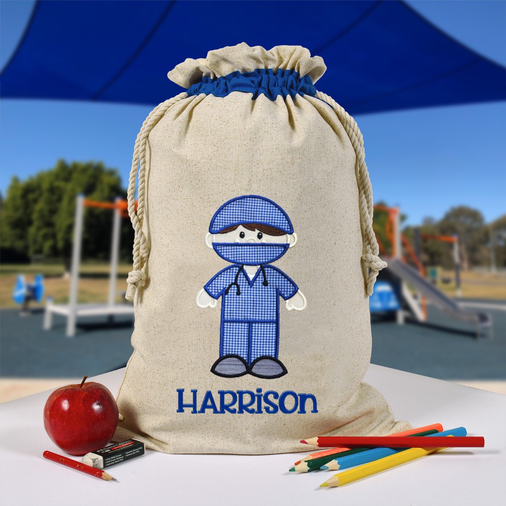 Personalised Library Bag, Doctor, Nurse, Medical Library Bag, Book Bag, Tote Bag, Pre School, Kindergarten and School