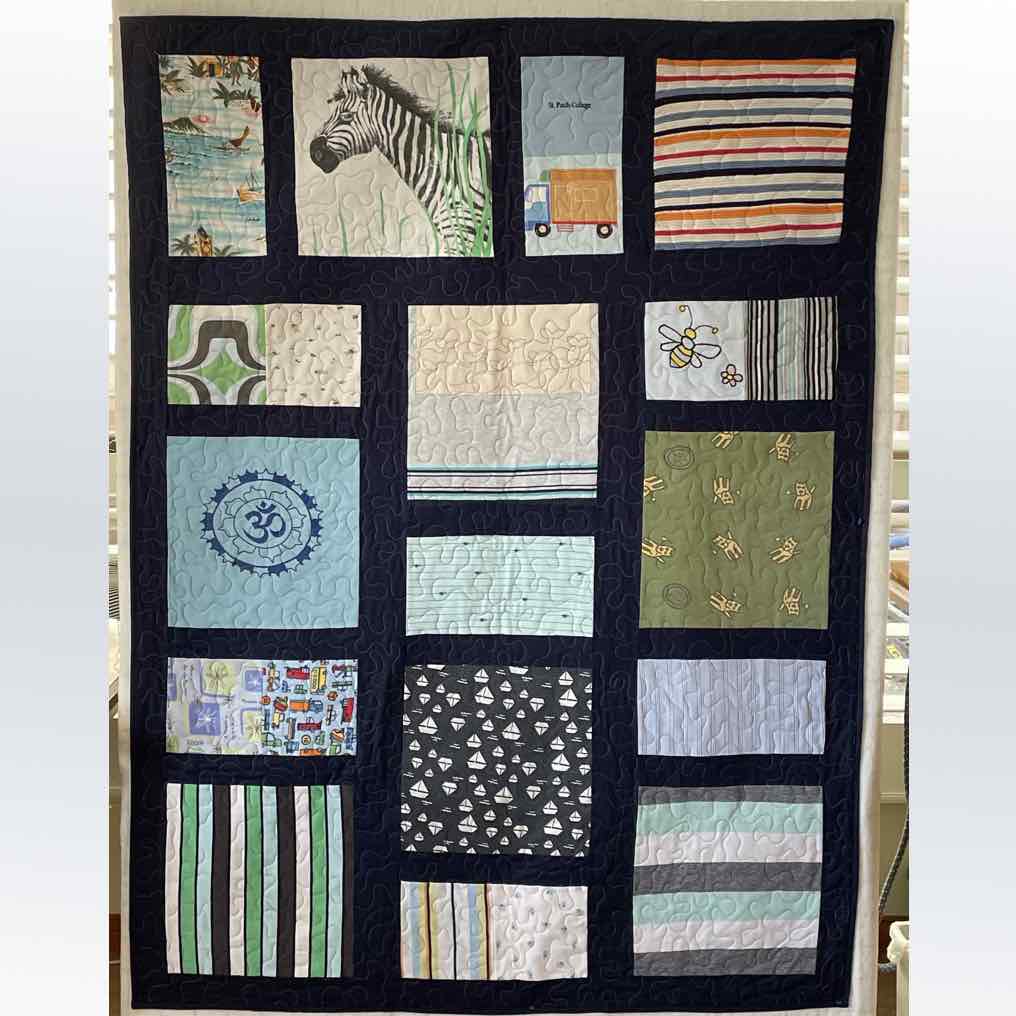 Memory Quilt made from clothes
